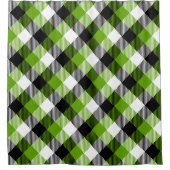 Eenvoudige Tartan Plaids Neon Green Douchegordijn (Voorkant)