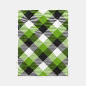 Eenvoudige Tartan Plaids Neon Green Fleece Deken (Voorkant)