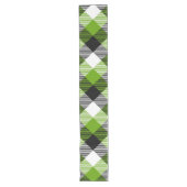 Eenvoudige Tartan Plaids Neon Green Lange Tafelloper (Voorkant)