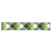 Eenvoudige Tartan Plaids Neon Green Lange Tafelloper (Horizontaal)