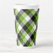 Eenvoudige Tartan Plaids Neon Green Latte Mok (Voorkant)