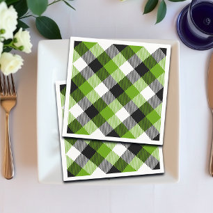 Eenvoudige Tartan Plaids Neon Green Servet