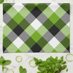 Eenvoudige Tartan Plaids Neon Green Theedoek
