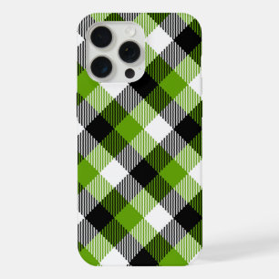 Eenvoudige Tartan Schotse Ruiten Neon Groen  iPhone 15 Pro Max Case