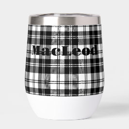 Eenvoudige Tartan Zwart-wit Monogram Naam |