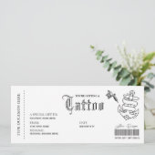 Eenvoudige Tatoeage Laat je Tatoeëren Cadeaubon Gi Kaart (Staand voorkant)