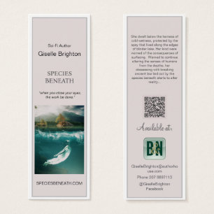 Eenvoudige Taupe Auteur promotiemateriaal Bladwijz Mini Visitekaartjes