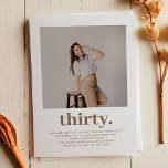 Eenvoudige Taupe Bruin Minimale Foto 30e Verjaarda Kaart<br><div class="desc">Eenvoudige Taupe Brown Minimale Foto 30ste Verjaardag Uitnodiging</div>