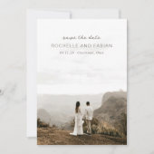 Eenvoudige Taupe foto Elegant bruiloft Save The Date (Voorkant)