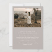 Eenvoudige Taupe foto Elegant bruiloft Save The Date (Achterkant)