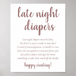 Eenvoudige taupe late night luiers | Woestijn Roos Poster