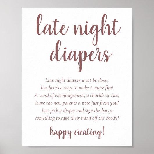 Eenvoudige taupe late night luiers | Woestijn Roos Poster (Voorkant)