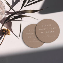 Eenvoudige Taupe Neem mijn Drink niet aan Ik ben a