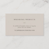 Eenvoudige Taupe Neutral Elegant Wedding Website Informatiekaartje (Voorkant)
