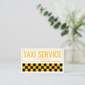 Eenvoudige Taxi Checkborder Ride Share Driver Visitekaartje (Staand voorkant)