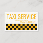 Eenvoudige Taxi Checkborder Ride Share Driver Visitekaartje (Voorkant)
