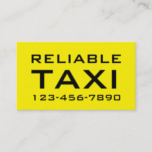 Eenvoudige Taxi Visitekaartjes met Vet Schrift