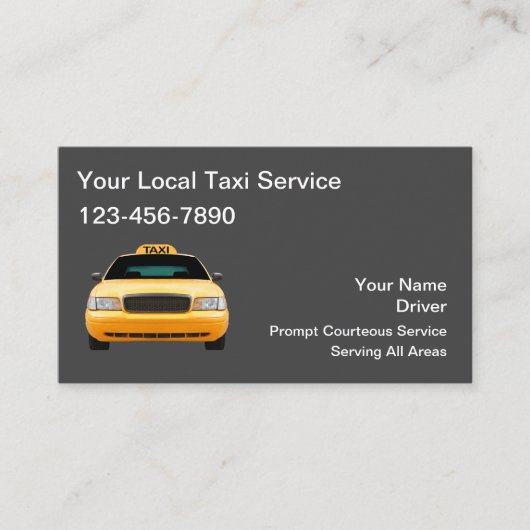 Eenvoudige taxi Visitekaartjes ontwerp (Voorkant)