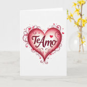 Eenvoudige Te Amo Hart Liefdekaart Kaart (Gele Bloem)