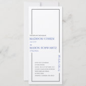 Eenvoudige Tea-Length Border Jewish Wedding Invita Kaart (Voorkant)