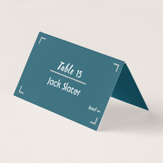 Eenvoudige Teal Handgeschreven Script Bruiloft Taf Kaart