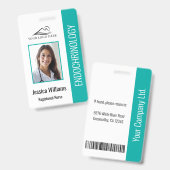 Eenvoudige Teal Verpleegkunde Badge (Voor- en achterkant)