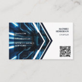 Eenvoudige Tech Engineer Elegante QR-code Visitekaartje (Voorkant)
