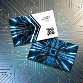 Eenvoudige Tech Engineer Elegante QR-code Visitekaartje