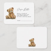 Eenvoudige Teddy Bear Luier Raffle Enclosure Kaart (Voorkant / Achterkant)