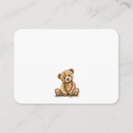 Eenvoudige Teddy Bear Luier Raffle Enclosure Kaart (Achterkant)