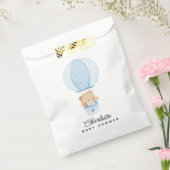 Eenvoudige teddybeer blauwe ballon bedankzakje (Gezegeld)