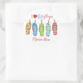 Eenvoudige Teenslippers zomervakantie Ronde Sticker (Tas)