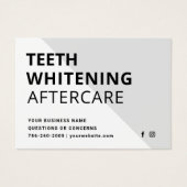 Eenvoudige teeth Whitening Aftercare Instructions Visitekaartje (Voorkant)