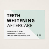 Eenvoudige teeth Whitening Aftercare Instructions Visitekaartje (Voorkant)
