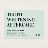 Eenvoudige teeth Whitening Aftercare Kaart (Voorkant)