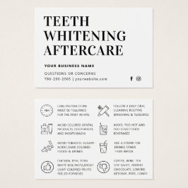 Eenvoudige teeth Whitening Aftercare Kaart