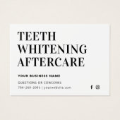 Eenvoudige teeth Whitening Aftercare Kaart (Voorkant)