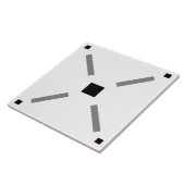 Eenvoudige tegel voor zwarte en witte vierkantjes tegeltje (Zijkant)