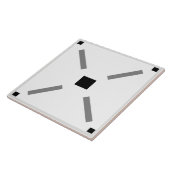 Eenvoudige tegel voor zwarte en witte vierkantjes tegeltje (Zijkant)