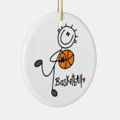 Eenvoudige tekenfilmfiguur Basketball T-shirts en Keramisch Ornament (Rechts)
