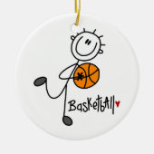 Eenvoudige tekenfilmfiguur Basketball T-shirts en  Keramisch Ornament (Voorkant)