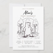 Eenvoudige tekening Klein Beer Baby Verjaardag Kaart (Voorkant)
