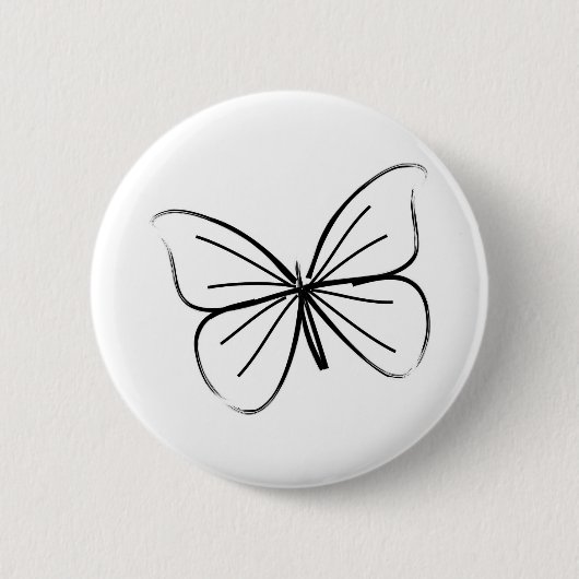 Eenvoudige tekening van de vlinderlijn ronde button 5,7 cm (Voorkant)