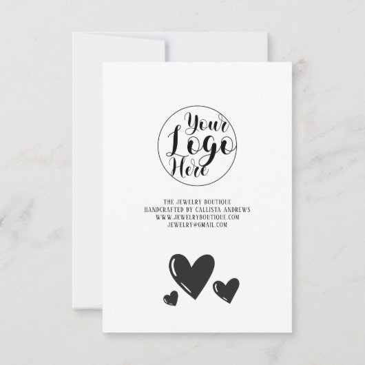 Eenvoudige tekenscriptvolgorde Hartelijk dank Bedankkaart (Achterkant)