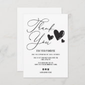 Eenvoudige tekenscriptvolgorde Hartelijk dank Bedankkaart (Voorkant / Achterkant)