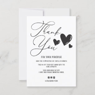 Eenvoudige tekenscriptvolgorde Hartelijk dank Bedankkaart