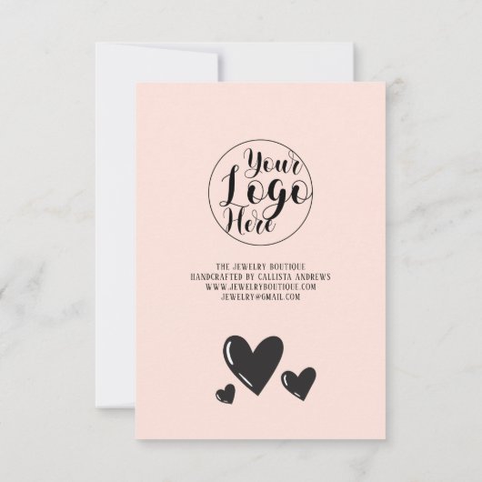 Eenvoudige tekenscriptvolgorde Hartelijk dank Bedankkaart (Achterkant)