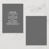 Eenvoudige tekst 04 - grijs visitekaartje (Voorkant / Achterkant)