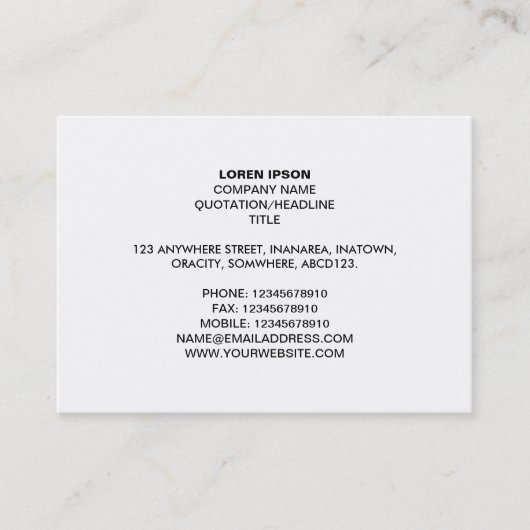 Eenvoudige tekst 05 - Wit Visitekaartje (Voorkant)