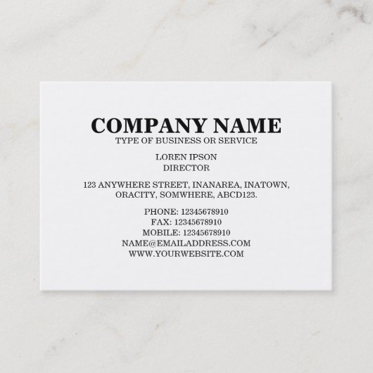 Eenvoudige tekst 06a - wit visitekaartje (Voorkant)